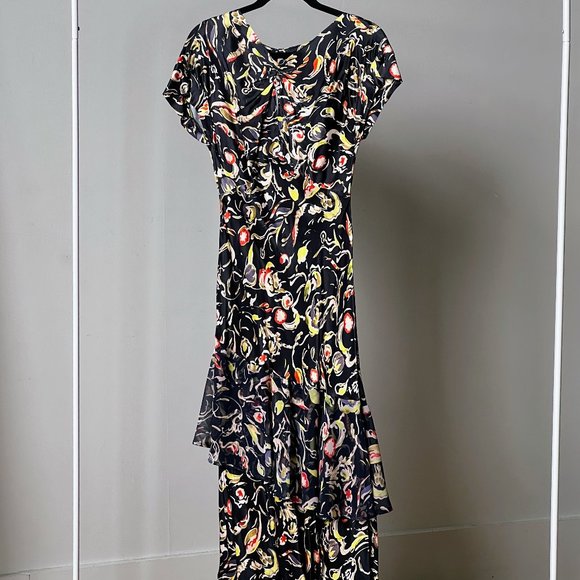 Asymmetrical Midi Dress with Pattern - Finery London | Size 2 Small - Picture 4 of 9
